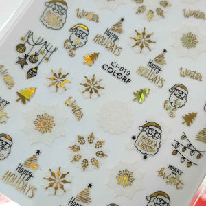 Adesivi Natale Cj-019 Oro