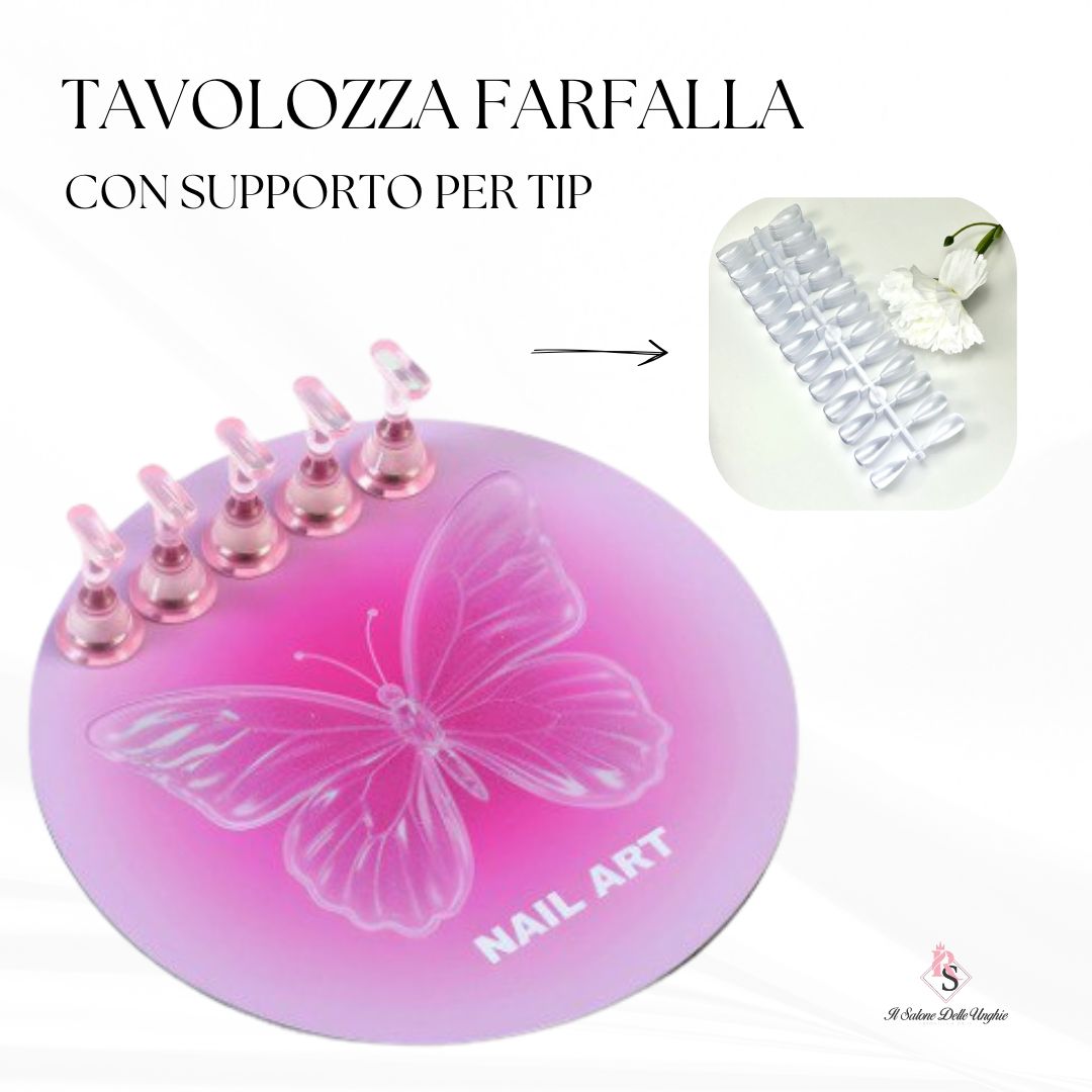 TAVOLOZZA FARFALLA CON SUPPORTO PER TIP