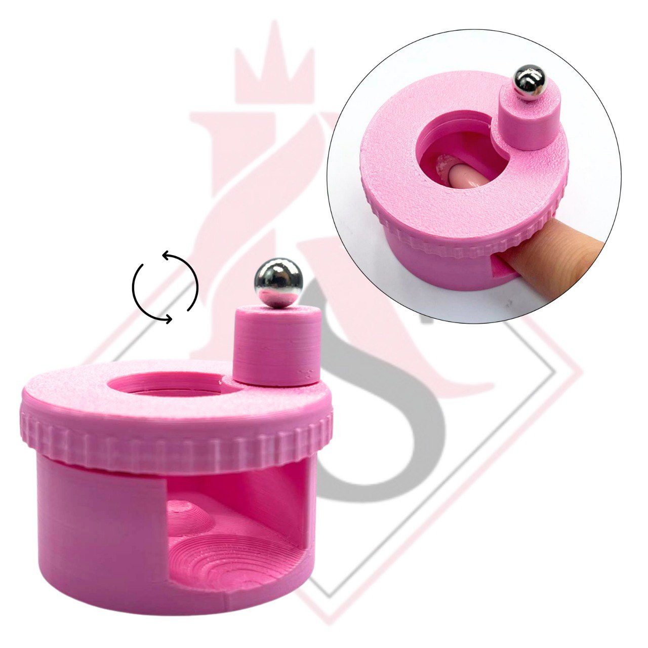 Calamita Cat's Eye Rotonda Rosa