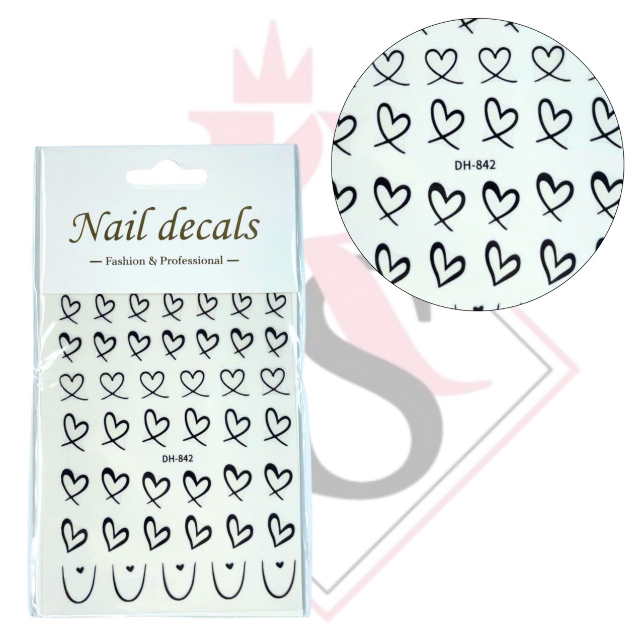 Sticker Cuori DH-842 Nero